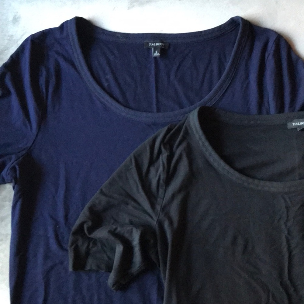 Ladies Talbots scoop neck short sleeve tees.